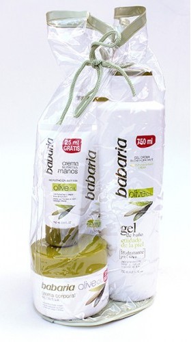 Poza Olive Oil Bag Babaria (crema corp, crema maini, lapte corp, gel dus) 